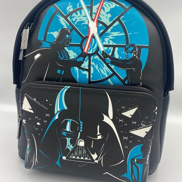 Danielle Nicole Disney Star Wars "Last Duel" Darth Vader / Luke Mini-Backpack - Picture 2 of 5